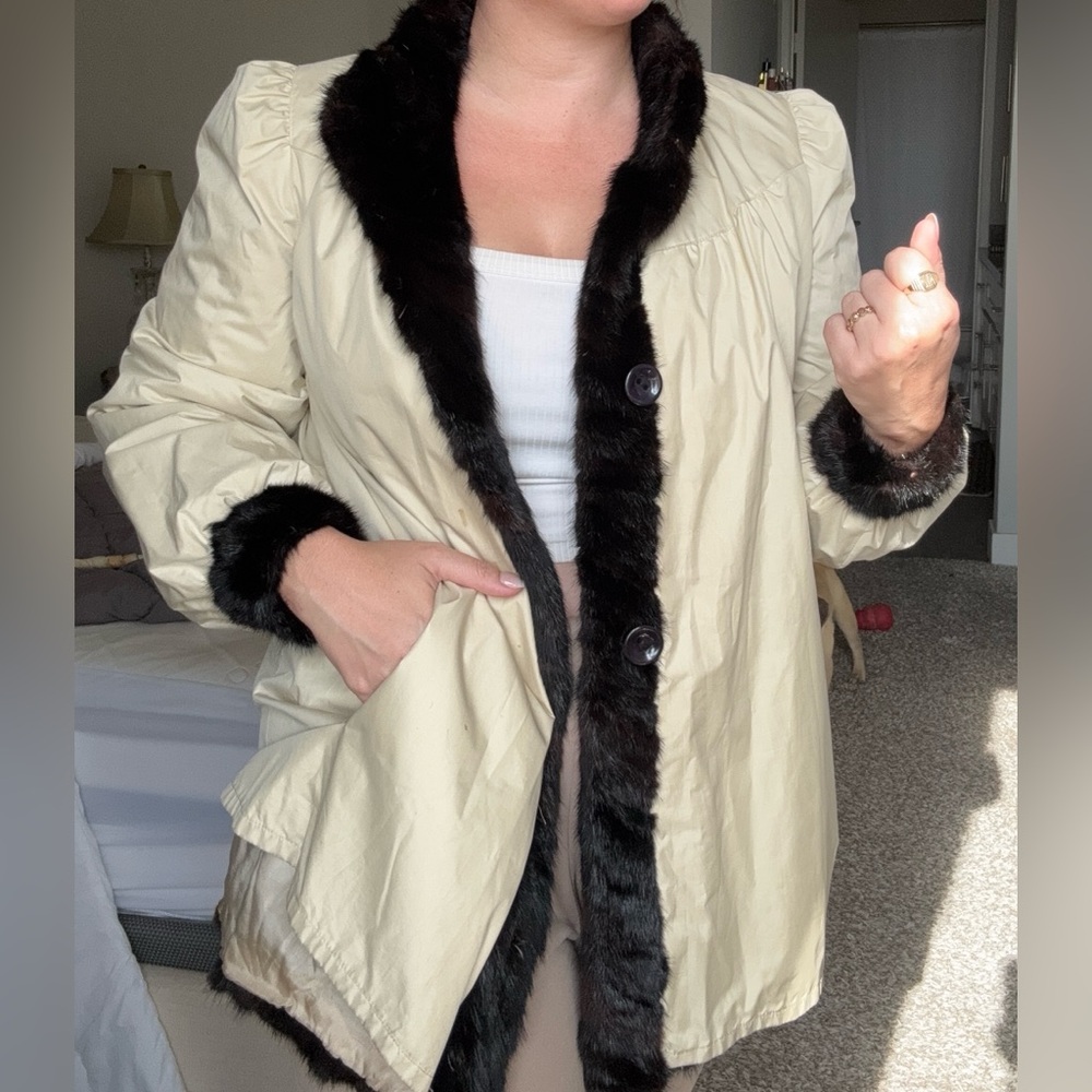 Vintage Reversible Fur Rain Coat